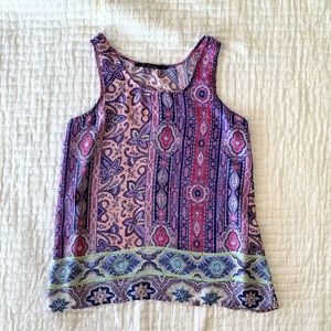 Fun 2 Fun Paisley Purple/Pink Tank Top (S)